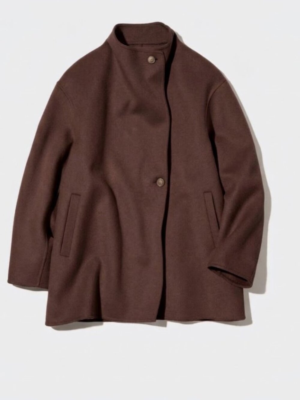 UNIQLO Double Face Wool Blend Relaxed Short Coat